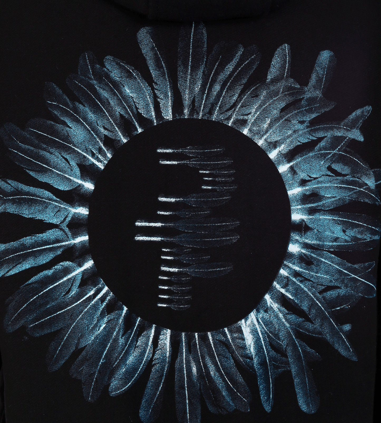 HOODIE BLACK ZIP FEATHERS