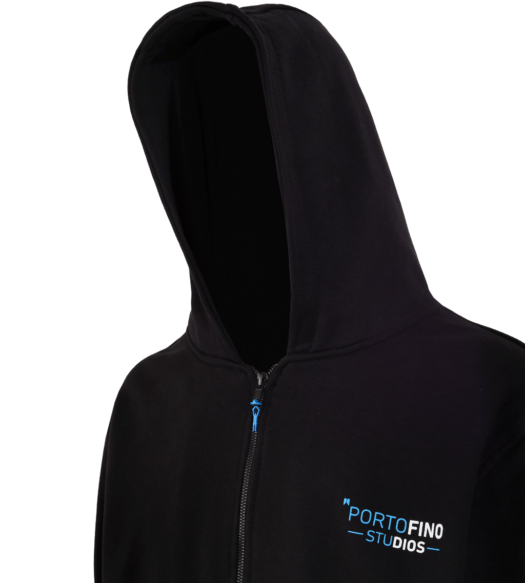 HOODIE BLACK ZIP FEATHERS