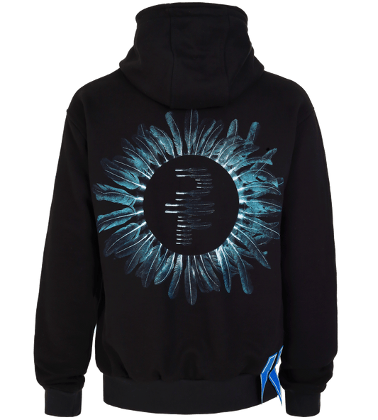 HOODIE BLACK ZIP FEATHERS