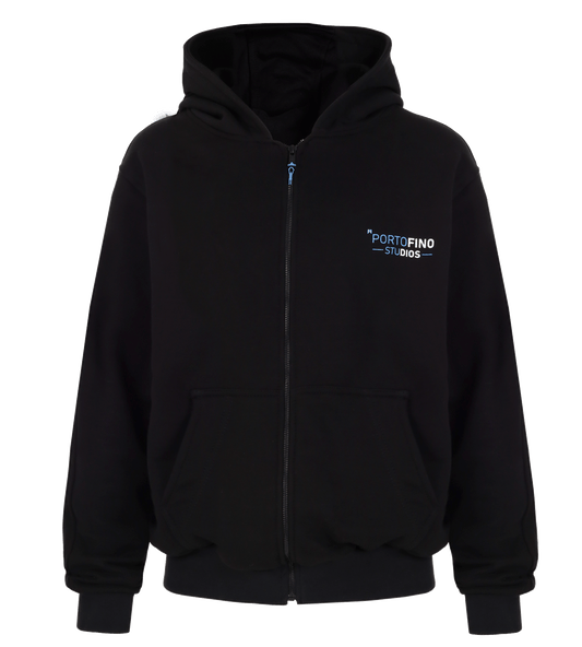 HOODIE BLACK ZIP FEATHERS