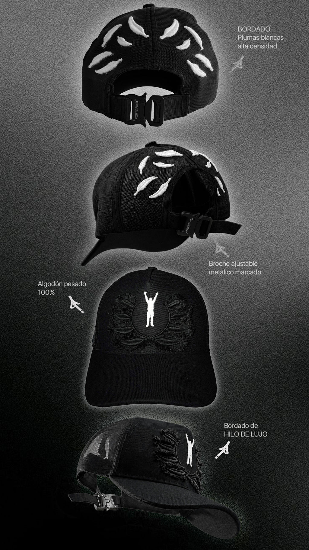 FEATHERS CAP BLACK