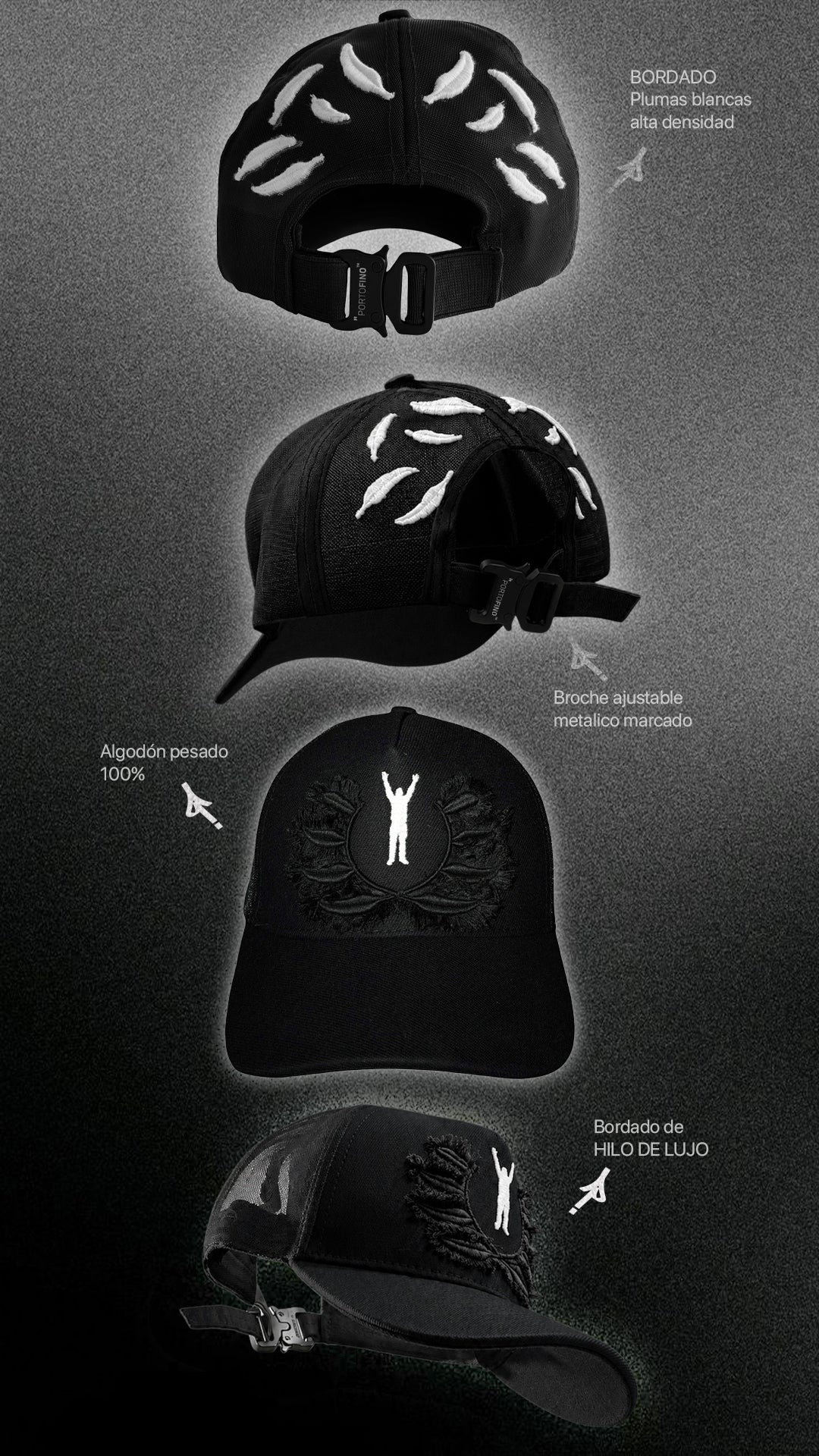 FEATHERS CAP BLACK