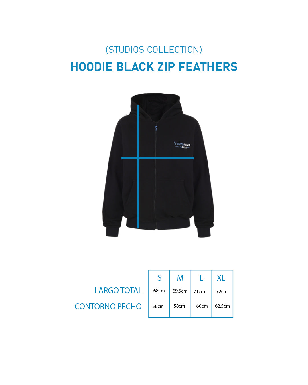 HOODIE BLACK ZIP FEATHERS